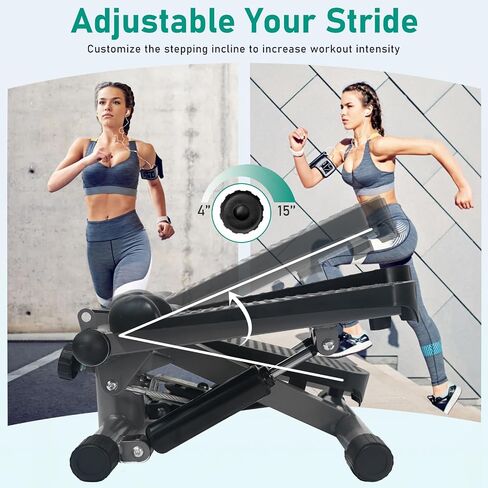 Steppers for Exercise, Mini Stair Under Desk Bike Pedal Exerciser with LCD Monitor & Resistance Bands Carpet in Saudi Arabia