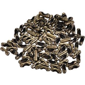 uxcell Ball Chain Connector, 1.5mm Ball Chains Clasp Crimp Link Clips Connection, Iron Electroplating Bronze Pack of 100