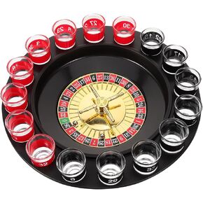Sosoport Shot Glass Roulette Drinking Game Set, Russian Drinking Game Wheel Adult Party Games Supply for KTV Live House Bar
