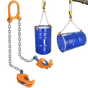 Updated Chain Drum Lifter 2000 LBS Load Capacity Barrel Lifter G80 Lifting Chain with Upgraded Carbon Steel Hook, Suitable for 55 Gallon Plastic and Metal Drums