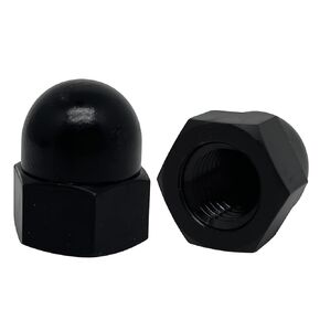 M5-0.8mm Acorn Hex Cap Nut,Dome Cap Head Nuts Nylon Hexagon Decorative Crown Cap Fasteners,Black Tone 30pcs
