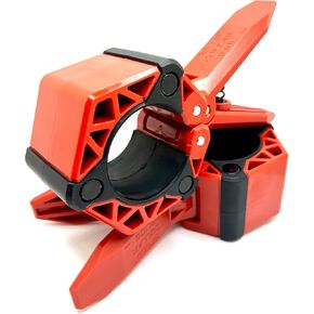 Slide - Next Gen Barbell Clips for crossfiters, Max Weight Capacity, Optimized Bar Locks for Olympic & Power Lifting (Red, 2 Clamps)