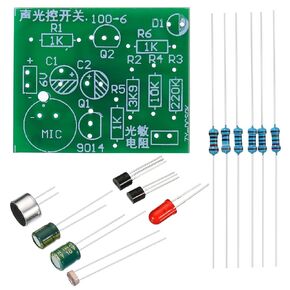 PATIKIL Soldering Practice Board, 2 Set Electronics Kit Prototype PCB Board DIY Welding Circuit LED Voice Control Switch SMD/SMT for Experiment Teaching, 6V