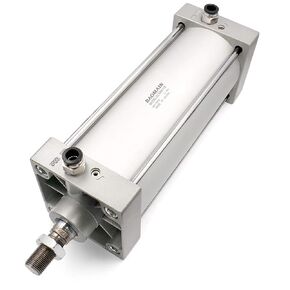 Baomain Pneumatic Air Cylinder SC 100 x 175 PT1/2; Bore: 4", Stroke: 7"; Screwed Piston Rod Dual Action with 4 PCS of Fittings