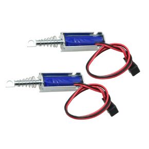 2Pcs Silver SM0537 DC12V-2A 5N Push Pull Type Open Frame Solenoid Electromagnet, 10mm,Controls and Indicators,Push Pull Solenoid