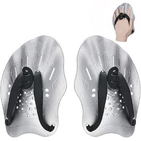 Swim Hand Paddles Training Power Plus Paddles Contour Paddle for Women and Men ( Grey )