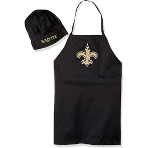 PSG unisex-adult Apron and Chef Hat Set NFL One Size, New Orleans Saints Black