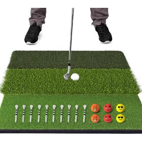 Extra-Large & Weighted Base Golf Mat, Foldable Tri-turf Golf Hitting Mat for Indoor/Outdoor Use, Premium Golf Practice Grass Mat for Hitting and Chipping Training