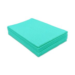 TIDI 917410 Ultimate Dental Bib, Teal, 4 Layers, 13" W x 18" L (Pack of 500) ― Disposable Dental Bibs ― Embossed ― 3-Ply Tissue ― Poly Back To Help Prevent Leak-Through ― Nail Towels ― Tattoo Bibs