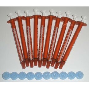 BAXA ExactaMed Oral Liquid Medication Syringe 1cc/1mL 10/PK Amber Medicine Dose Dispenser With Cap Exacta-Med BAXTER Comar Latex Free