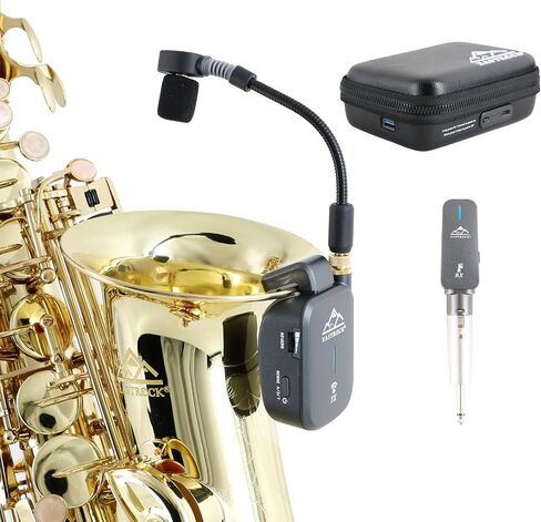EASTROCK Saxophone Microphone System, 2.4GHz,Coverage to 130 ft/40m, Suitable for Monitor Headphones/Live in Saudi Arabia