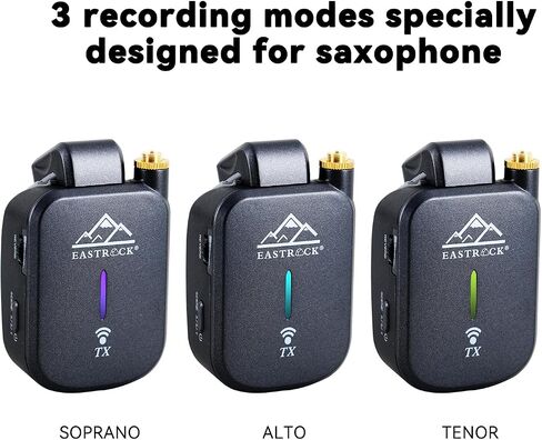 EASTROCK Saxophone Microphone System, 2.4GHz,Coverage to 130 ft/40m, Suitable for Monitor Headphones/Live in Saudi Arabia