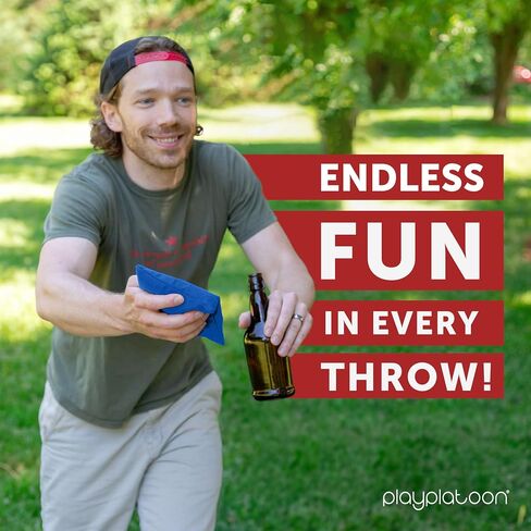 أكياس Play Platoon Cornhole مقاومة للطقس - مجموعة من 8 أكياس فول تنظيمية للرمي - أكياس حبوب الذرة ذات الحجم الاحترافي والوزن بلونين لجميع الأحوال الجوية مع حقيبة حمل in Saudi Arabia