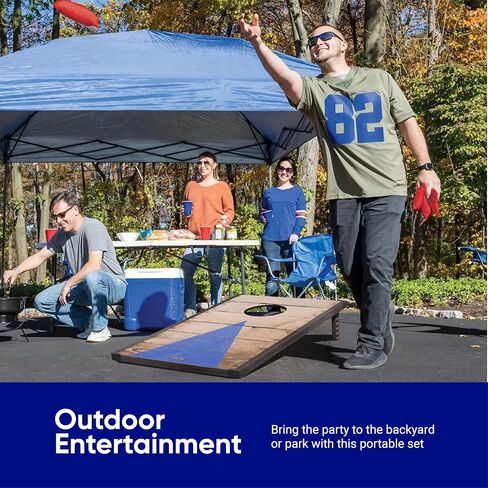 Foldable Cornhole Board Set 24"x15", Wooden MDF Portable Corn Hole Sets Incl. 2 Boards 8 Bean Bags Canvas Material, & Travel Case, Perfect for Indoor & Outdoor Lawn Games, Gifts for Adults & Kids in Saudi Arabia
