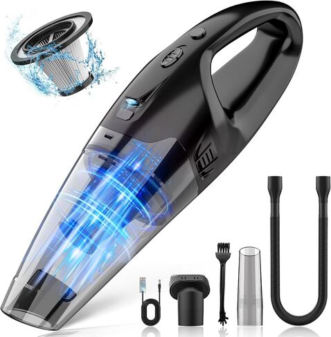 Handheld Vacuum Cordless Rechargeable with LED, Dust Busters Cordless Rechargeable, 1.65LBs Car Vacuum, USB Charge, Hand Vacuum Lightweight for Car, Home, Pet Hair… in Saudi Arabia