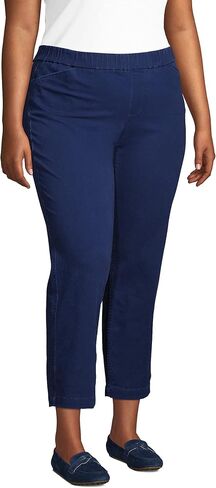 Lands' End Women's Mid Rise Pull On Chino Crop Pants in Saudi Arabia
