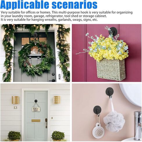 2Pcs Magnetic Garland Wreath Metal Hook Hanger Heavy Duty Front Door Hanging Tool, Damage Free Hooks for Hanging, Suitable for Glass Doors Storm Doors in Saudi Arabia