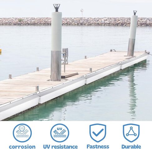 2 Pack Edge Dock Bumpers Straight Marine Boat Bumpers for Docking UV Resistant Dock Edge Marine Dock Fenders Boat Dock Guards for Docking, Preventing Dent and Scratch, White in Saudi Arabia