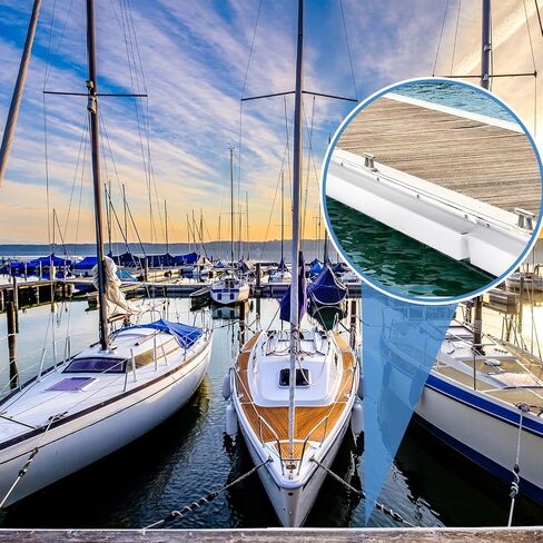 2 Pack Edge Dock Bumpers Straight Marine Boat Bumpers for Docking UV Resistant Dock Edge Marine Dock Fenders Boat Dock Guards for Docking, Preventing Dent and Scratch, White in Saudi Arabia