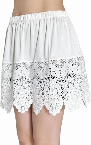 Vanrose Jan Lace Shirt Extender for Women Layering Fake Top Lower Sweep Shirt Hollow Half Length Skirt in Saudi Arabia