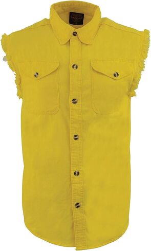 قميص Milwaukee Leather DM1006 للرجال أرجواني خفيف الوزن من الدنيم مع مظهر عتيق ومهترئ بدون أكمام - 2X-Large in Kuwait