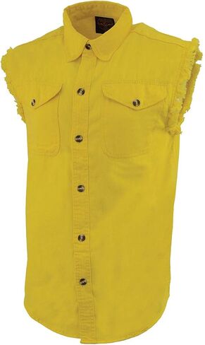 قميص Milwaukee Leather DM1006 للرجال أرجواني خفيف الوزن من الدنيم مع مظهر عتيق ومهترئ بدون أكمام - 2X-Large in Kuwait