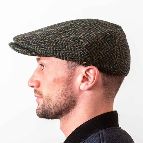 Men's Genuine Irish Newsboy Driving Cap, 100% Wool Tweed Made in Ireland Co. Kerry in Saudi Arabia