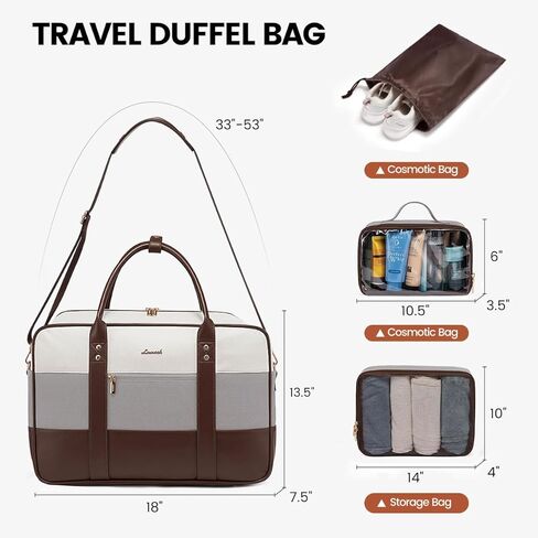 LOVEVOOK Weekender Travel Duffel Bag, Personal Item Duffle Bags for Women with Laptop Compartment, Overnight Bag with Toiletry Bag, Yoga Gym Bag with Wet Pocket, Hospital Bag for Labor and Delivery in Kuwait