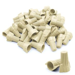 Winged Wire Nuts Connectors, 100pcs Portable Electrical Wire Caps, Easy Twist-on Screw Terminals（P12 Tan, 22-10 AWG)