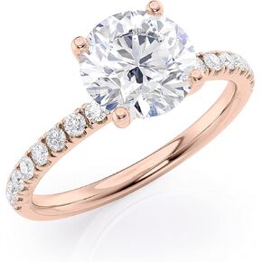 Beverly Hills Jewelers 2 Carat Moissanite Engagement Ring with 1/3 Carat Round Natural Diamond in 14k Gold (G-H/SI, G-H/SI, cttw, DEW) for Women Size 4 to 11