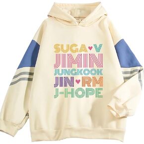 سترة بغطاء للرأس من Kpop Jungkook Suga Jimin V RM JHope Jin