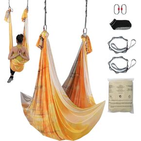VEVOR Aerial Yoga Hammock & Swing, 4.4 Yards, Yoga Starter Kit with 100gsm Nylon Fabric, Full Rigging Hardware and Easy Set-up Guide, Antigravity Flying for All Levels Fitness Bodybuilding, Purple