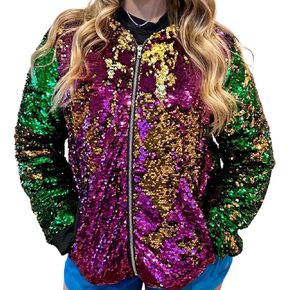 Reversible Mardi Gras Sequin Jacket for Women & Kids, Mardi Gras Outfit