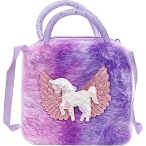 Kids Girls Colorful Plush Unicorn Cell Phone Bag Pouch Mini Crossbody Purse Handbag Wallet in Kuwait