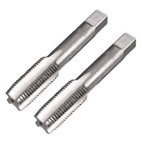 uxcell Metric Hand Tap M12 Thread 1.25 Pitch 4 Straight Flutes H2 Alloy Tool Steel Bottom & Taper Screw Tap Set Tapping Tools for Repairing 1 Pair