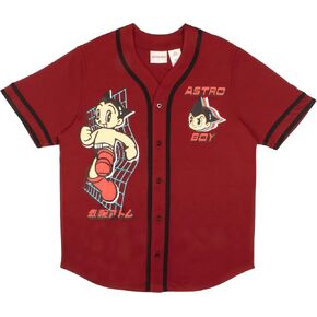 Isaac Morris Limited Astro Boy Mighty Atom Zoom Mens Baseball Athletic Jersey Casual Button Down Short Sleeve Shirt for Men