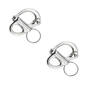 Maxmoral 2pcs Snap Shackle 1-3/8" Stainless Steel Quick Release Rigging Sailing Fixed Bail Snap Shackle