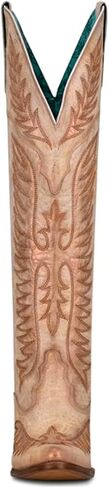 Corral Boots Womens Ld Embroidery & Tall Snip Toe Casual Boots Over the Knee High Heel 3" & Up - Beige in Saudi Arabia