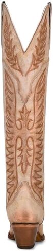 Corral Boots Womens Ld Embroidery & Tall Snip Toe Casual Boots Over the Knee High Heel 3" & Up - Beige in Saudi Arabia