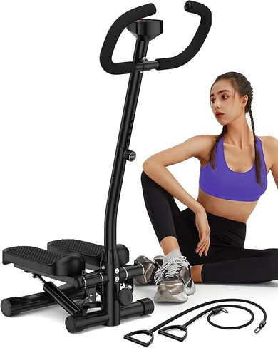 أميكوس ميني ستيبر للتمرين، سلالم هيدروليكية قابلة للتعديل بارتفاع مع شريط مقاومة للمنزل، سعة وزن 330 رطل in Kuwait