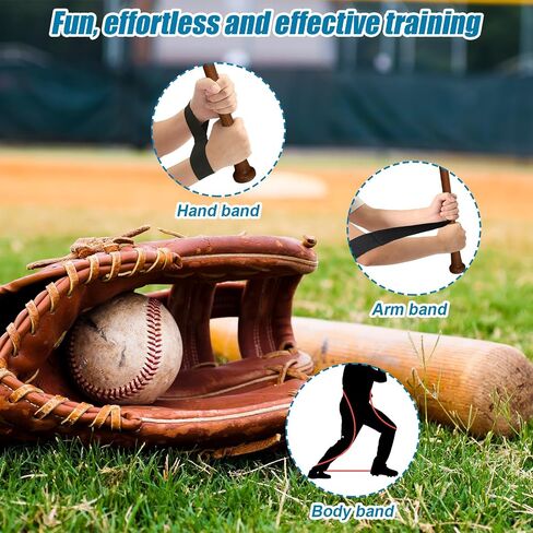 3pcs Baseball Swing Trainer Bands, Elastic Baseball Batting Training Band Softball Hitting Resistance Bands Pitching Practice Equipment for Athletes Improve Batting and Arm Strength in Saudi Arabia