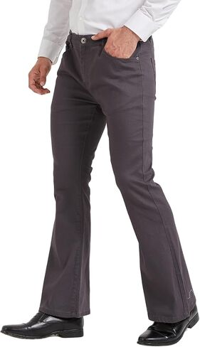 Men's Relaxed Stretch Vintage 60s 70s Bell Bottom Fit Comfort Flared Retro Leg Denim Jeans in Kuwait