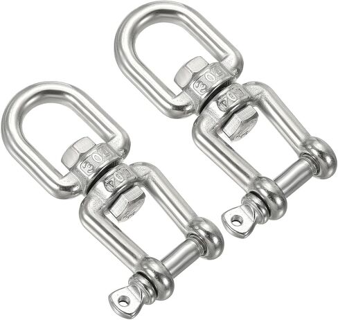 PATIKIL Double Ended Swivel M4 Working Load 133kg/293lbs, 2Pcs 304 Stainless Steel Eye and Jaw Swivel Shackle Ring Connector for Marine Mooring Hanging in Saudi Arabia