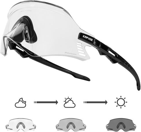 KAPVOE Photochromic Cycling Glasses Men Mountain Bike Sunglasses Women MTB Riding Glasses Motorcycle Goggles Clear Glasses in Saudi Arabia
