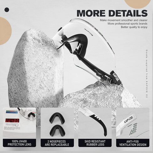 KAPVOE Photochromic Cycling Glasses Men Mountain Bike Sunglasses Women MTB Riding Glasses Motorcycle Goggles Clear Glasses in Saudi Arabia