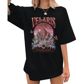 Acotar Velaris Shirts Women Vintage Oversized Velaris City of Starlight Shirt Book Lover Gift Short Sleeve Tee