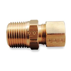 Parker Hannifin 68C-6-8 Brass Male Connector Compression Fitting, 3/8" Compression Tube x 1/2" Male Thread