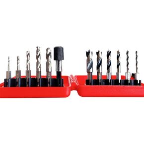 12Pcs Metal & Wood Drill Bit Combination Set with Quick Change Adapter, 1/4 Hex Shank 3/32-3/8 Inch SAE HSS Twist Drill Bits for Metalworking, Woodworking