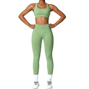 Workout Outfits for Women 2 Piece Sports Bra and High Waist Pants Leggings Women Seamless Yoga Set Gym Clothes Sets