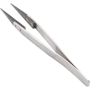 Ceramic Tweezer Set - FEITA Ceramic Precision Tweezers for Electronic Repair, DIY Hobbies - NO MORE BROKEN TIPS! (2-Pcs)